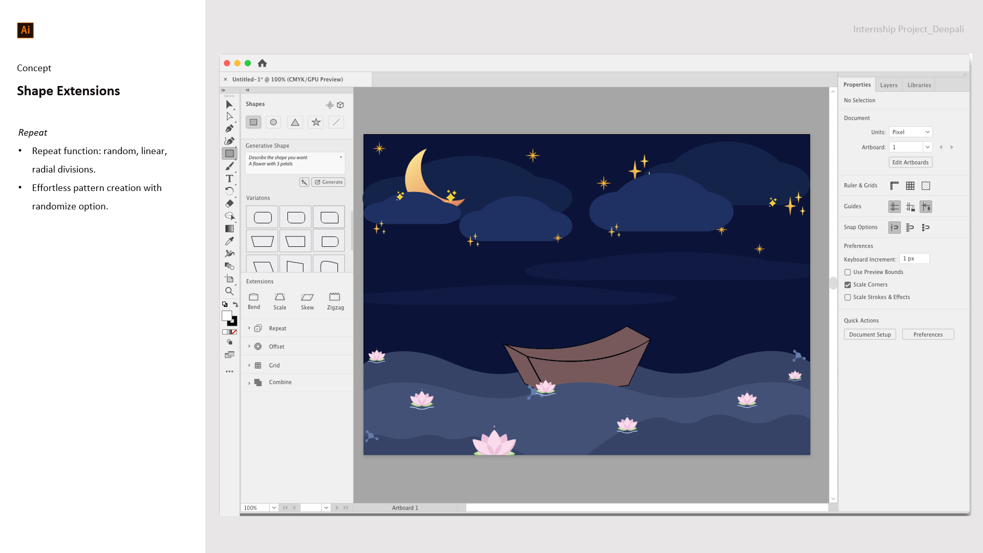 Artwork built with Repeat and Offset